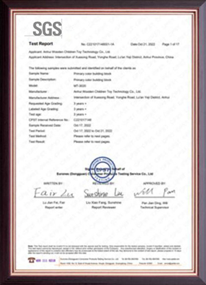 SGS Certificate